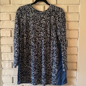 J. Jill floral front chambray back top